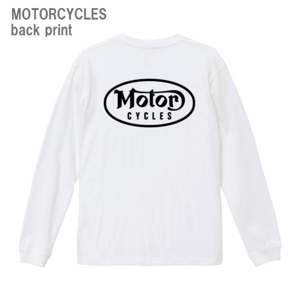 ロンT 1.6インチリブ motorcycles バックプリント メンズカジュアル