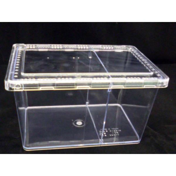 ◎フタをスライドさせる事で開閉できる昆虫生体管理に　お勧めの飼育容器。その為、力の強いカブトムシ等が　フタをこじ開けて脱走する心配がありません。また　0.2mm幅の通気口がいやなコバエの侵入を防ぎます。　高さも低い為、多くのケースを積む重ね...