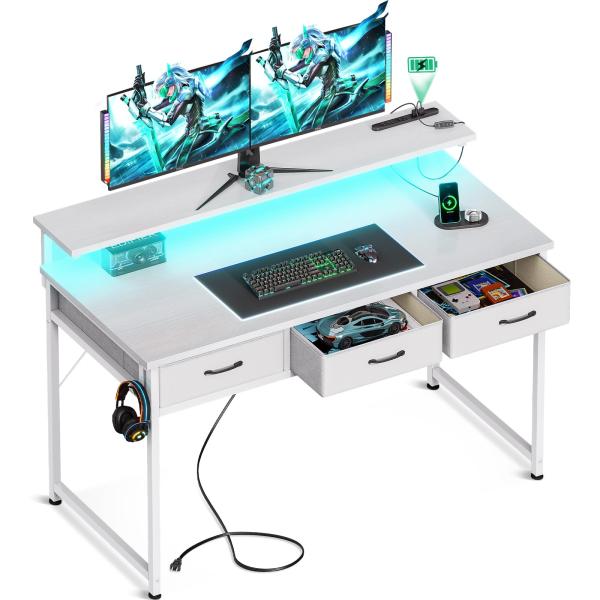 ODK ゲーミングデスク パソコンデスク 引き出し付き 幅120cm 机 pc  