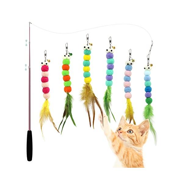 他サイト： SONGWAY 猫じゃらし ねこ玩具 おもちゃ ６毛虫 釣竿付きの商品画像