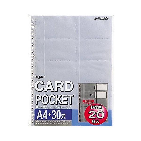 他サイト： リヒトラブ 名刺用ポケット A4 20枚入 G49050 透明の商品画像