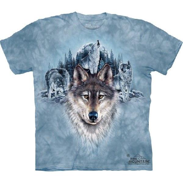 THE MOUNTAIN】【動物 Tシャツ】(青い月×オオカミ) Blue Moon Wolves