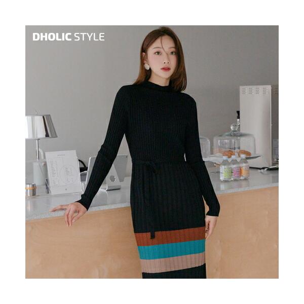 アウターセール 配色 細身 秋冬 大人 上品 ワンピース ロング丈 ロングワンピース リブニット モックネック フィット ニットワンピース ニット タイト スリム Fisbp 収納用品 Boltonpratt Com