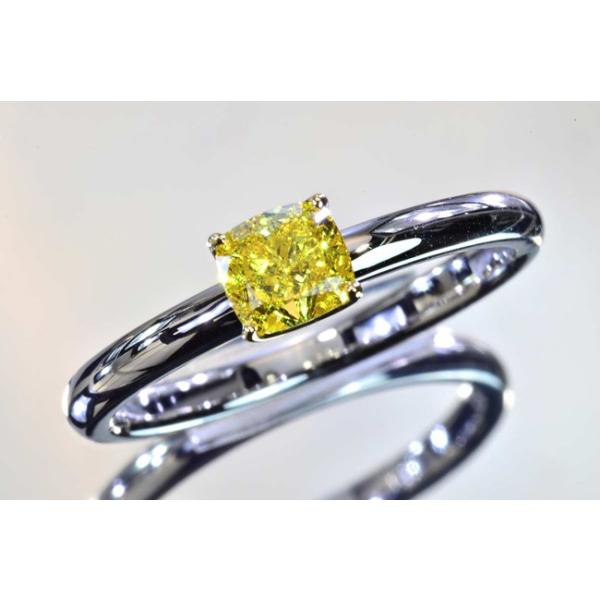 ★一粒0.148ct★ファンシーイエロー✨ダイヤモンドプラチナリング指輪 ☆一粒0.148ct☆ファンシーイエロー✨ダイヤモンドプラチナ