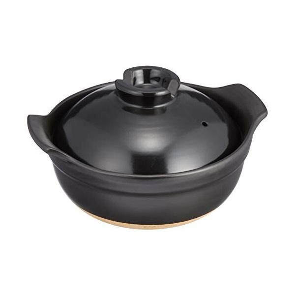 パール金属 ふきこぼれにくい 土鍋 6号 12人用 くろ ガス火専用 L1813