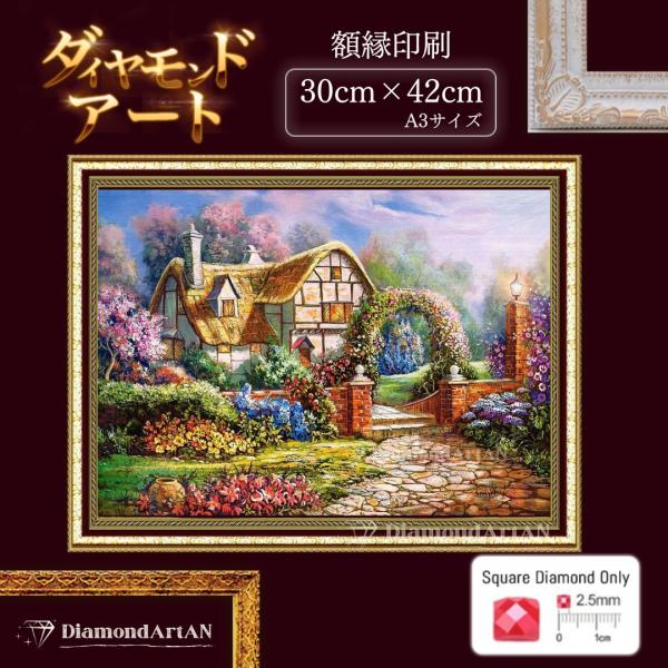 AM-420 ダイヤモンドアート 風景 田舎 四角スクエアビーズ