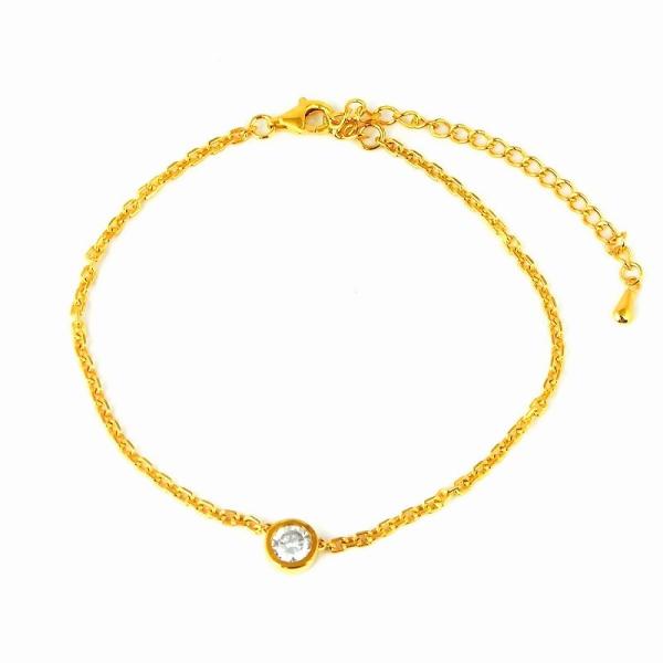 アンクレット メンズ レディース Blackdia 24k Gp ゴールド Cz チェーン アンクレット シルバー 925 Ank 018 Sbg Official Store 通販 Yahoo ショッピング