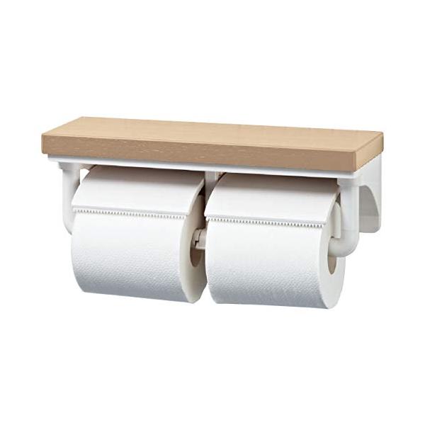 他サイト： 【CF-AA64KU】カラーLP トイレットペーパーホルダーおしゃれな木製棚付2連紙巻器LIXIL インテリアリモコン対応紙巻器/【CF-A63KUのの商品画像