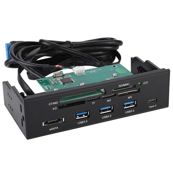 Fosa 5.25インチ 多機能内蔵カードリーダー ダッシュボードPCフロントパネルとUSB 3.1 3.0ポート+ SD/MS/XD / M2 /