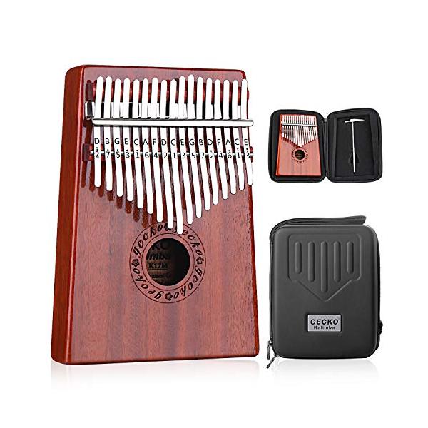 他サイト： GECKO カリンバ 17 keys Kalimba 親指ピアノとEVA高性能保護ケース、ハンマー、スタディガイド。の商品画像