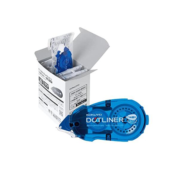 他サイト： コクヨ テープのり のり ドットライナー つめ替え 強粘着 5個 AMタ-D400-08NX5 青の商品画像