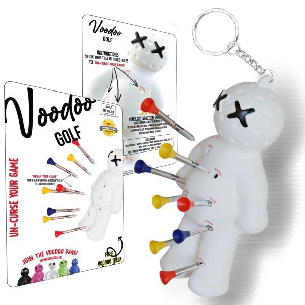 [Voodoo Golf] ティーホルダー ティー8本収納 ブードゥー人形をモチーフにしたユニークなゴルフグッズ (ホワイト)
