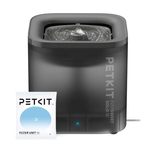 PETKIT ペット用 みずのみ器 自動給水器 循環式 犬 猫 静音ポンプ 自動パワーオフ 1.8L大容量 (グレー)