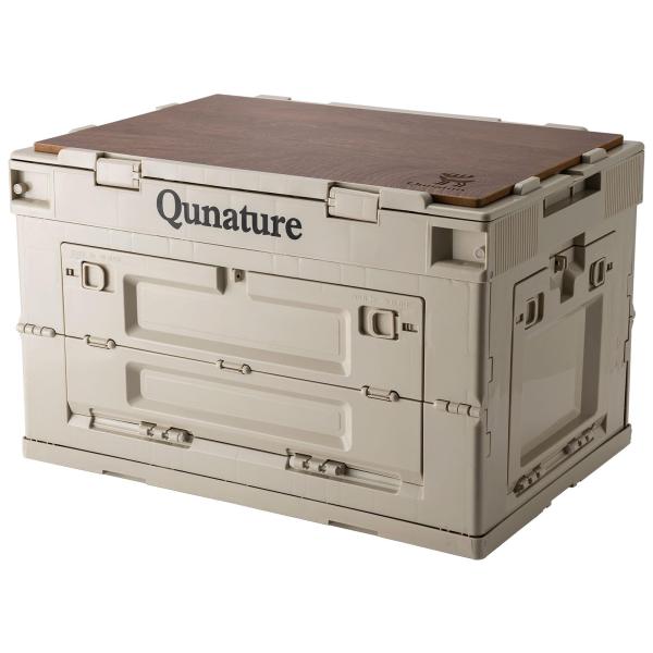 Qunature 収納ボックス 折り畳み キャンプ アウトドア用ボックス 収納 蓋付き 5面開き 全方向から取り出せる 大容量 収納ケース 強い耐荷重