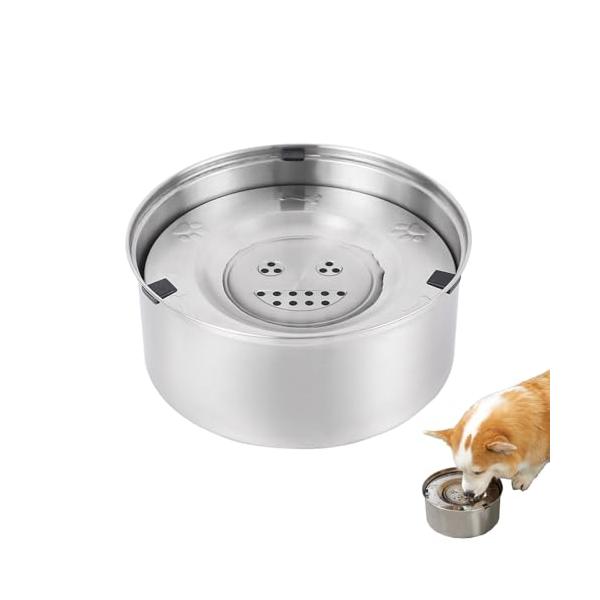 aninako 犬用水飲み器 大容量1L ペット 水飲み器 犬 給水器 こぼれ防止 溢れ防止 カビ防止 ステンレス製 洗いやすい 清潔 防塵 滑り止め