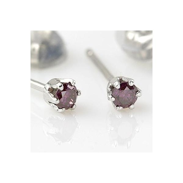 PTパープルカラーダイヤモンドピアス　0.10ｃｔ