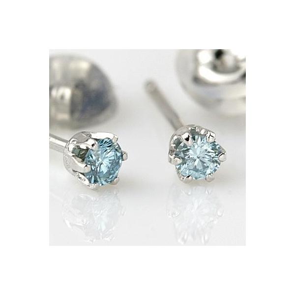 ダイヤモンド  輝き厳選保証  PTアイスブルーダイヤモンドピアス 0.10ct