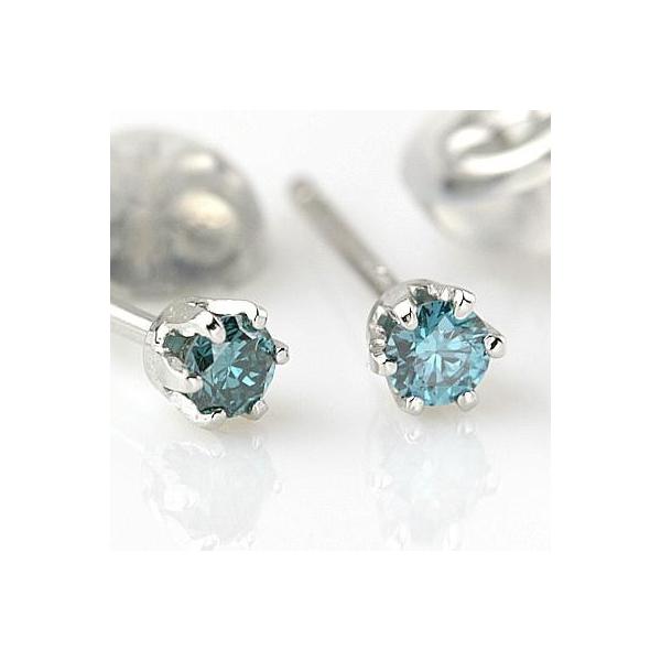 PTロイヤルブルーダイヤモンドピアス 0.10ct