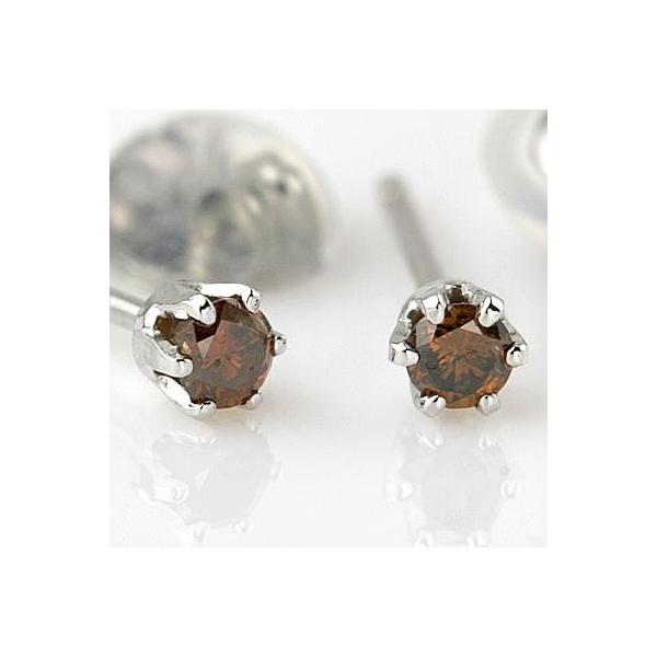 PTコニャックブラウンダイヤモンドピアス 0.10ct