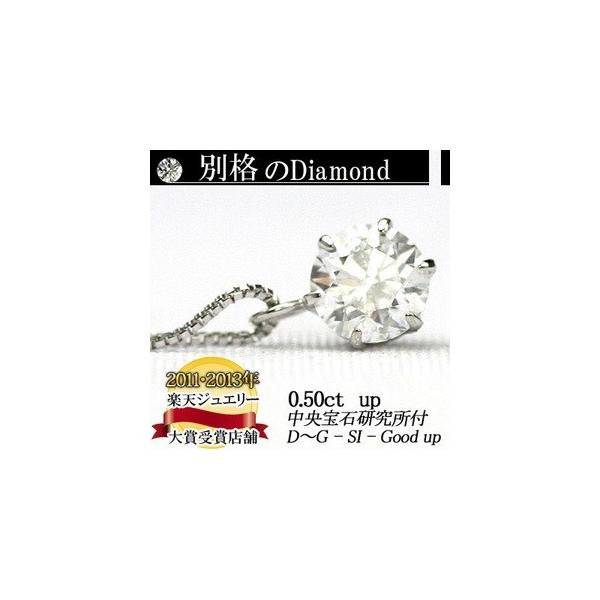 別格のダイヤシリーズ  ダイヤネックレス 0.5ct 無色透明 D〜Gカラー SI2クラス　Good〜VeryGoodカット  中央宝石研究所 鑑定書付き