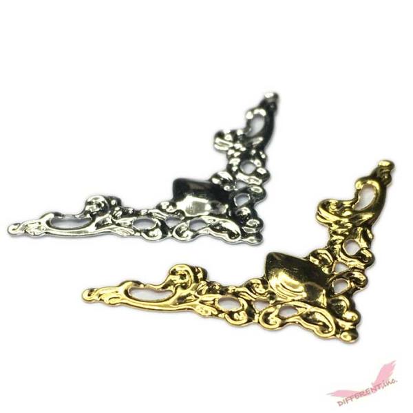 【Filigree Parts】★ 最高の脇役パーツ★----------作品が数段UPする透かし装飾パーツ  2Colorsサイズ ::23mm×23mmcolor :: ゴールド/シルバー