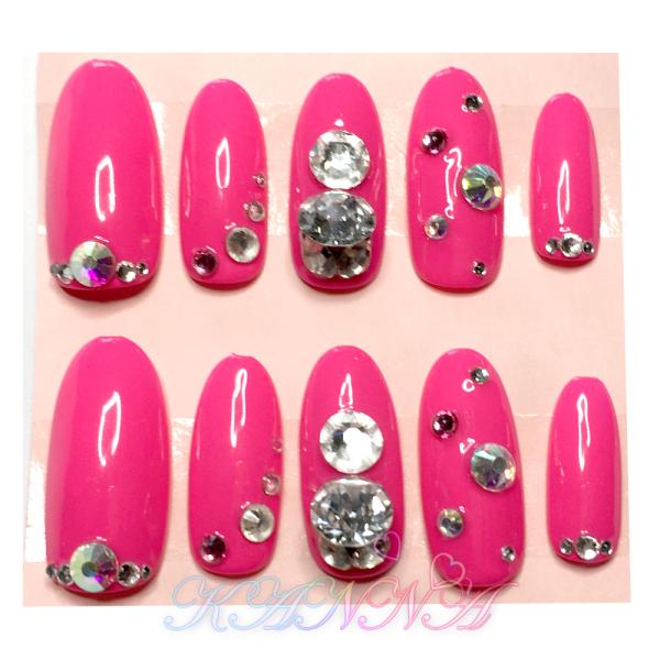 【オーダー】ピンクネイルチップ different_lovelyshocking-pink-ov-n