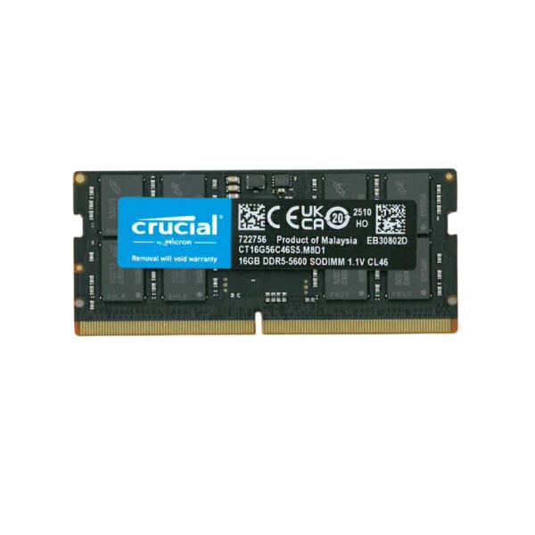 16gb ddr5 5600 ノート メモリ crucial PC5 44800 sodimm 増設メモリ CT16G56C46S5