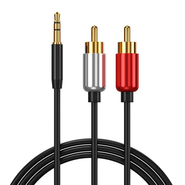 rcaケーブル 1m 1.5m 2m 3m 5mm ステレオミニプラグ to 2RCA(赤/白) 変換 ステレオオーディオケーブル 金メッキ