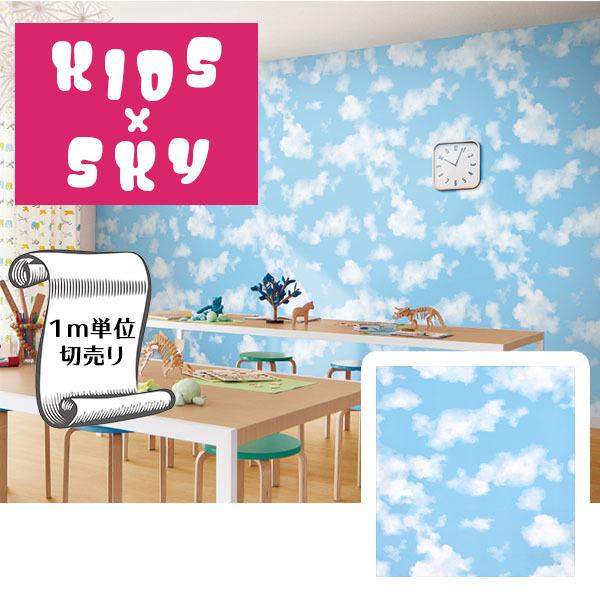 壁紙 クロス のり無し Diy リフォーム 自分で 張り替え 雲 空 ブルー キッズ 子供部屋 天井 アクセント 爽やか ポップ かわいい サンゲツ フェイス Th308 Th308 Digipri O 通販 Yahoo ショッピング