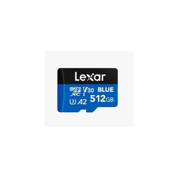 Lexar 512GB Blue Micro SD Card Up to 160MB/s, microSDXC UHS-I Memory Card with SD Adapter, C10, U3, A2, V30, Full HD, 4K UHD, High Speed TF Card
