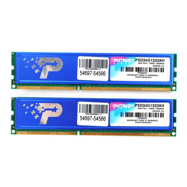中古 Patriot PSD34G1333KH DDR3-1333 8GB 4GB×2枚キット : Digital