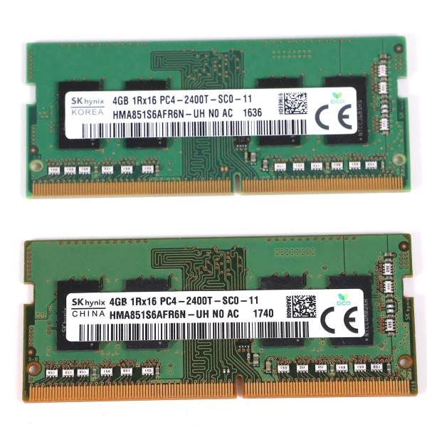 中古 ノートPC用メモリ 4GB SK hynix HMA851S6AFR6N-UH Pair DDR4-2400