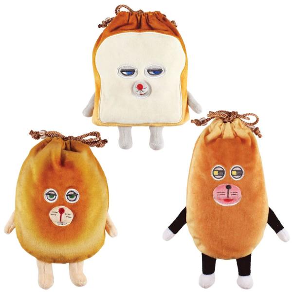 パンどろぼう ぬいぐるみ巾着 小物入れ にせパンどろぼう なぞのフランスパン かわいい 雑貨