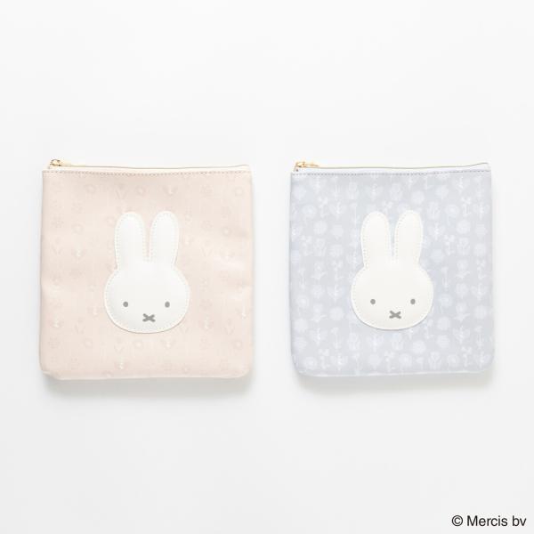 MIFFY FLOWER APPLIQUE フラットポーチ ミッフィー グッズ 大人