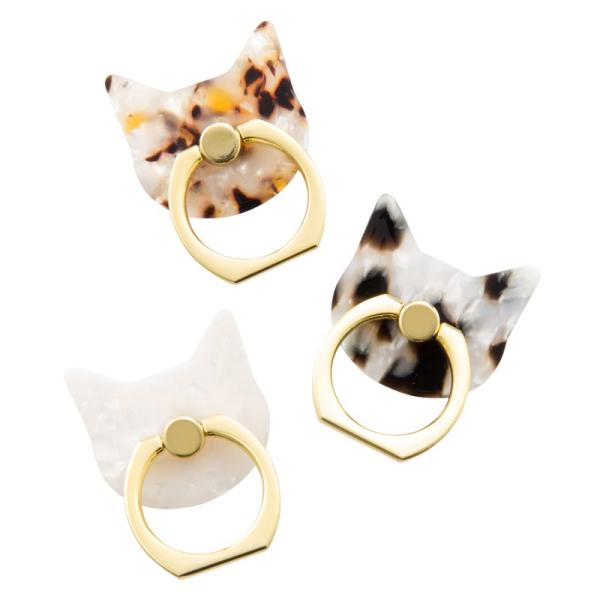 フラワーリング スマートフォンリング アセチネコ スマホリング