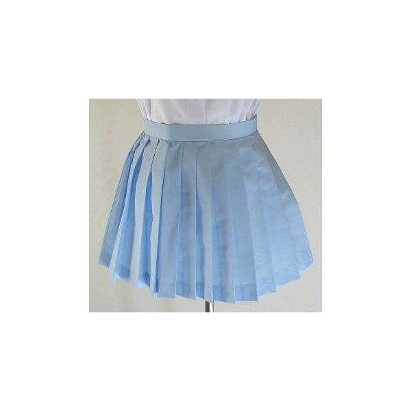 夏水色プリーツスカート、スカート丈30cm・40cm スクール 学校制服 通学 高校生 学生 中学生 学生服 学生服 オリジナル