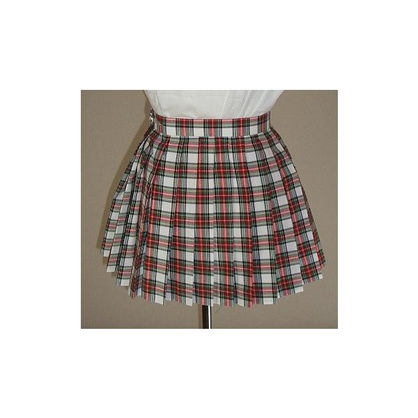 白 赤 緑チェックプリーツスカート スカート丈30cm スクール 学校制服 通学 高校生 学生 中学生 学生服 オリジナル Purrworld Com