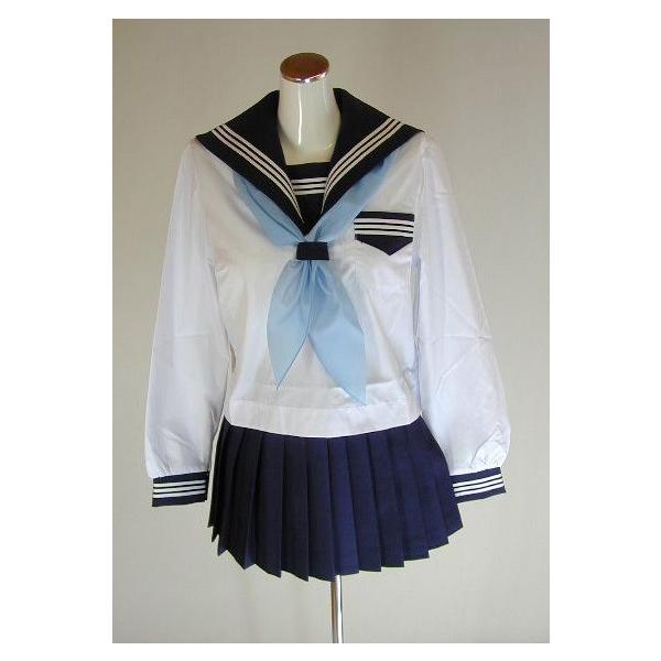 夏紺セーラー服 上下セット (長袖 学校制服 学販 スクール オリジナル スカーフ付 スカート丈30cm) :z-003-4919N:DigitalWave - 通販 - Yahoo!ショッピング 夏紺セーラー服 上下セット (長袖 学校制服 学販 スクール オリジナル スカーフ付 スカート丈30cm) :z-003-4919N:DigitalWave - 通販 - Yahoo!ショッピング