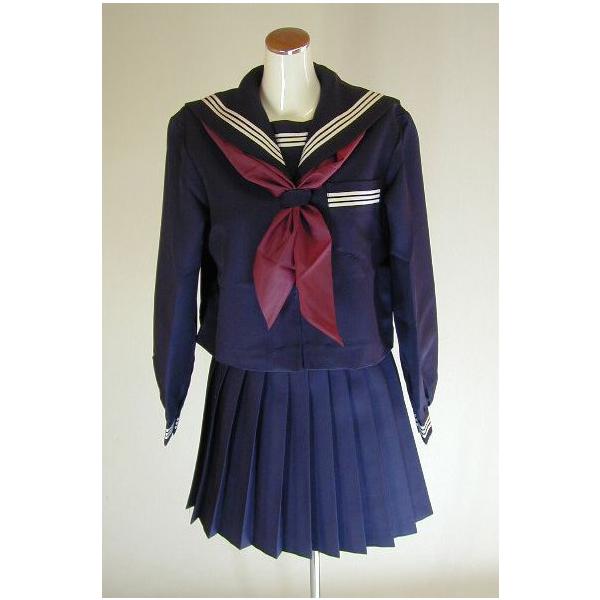 冬紺セーラー服 上下セット (前ファスナー 学校制服 学販 冬紺セーラー服 上下セット (前ファスナー 学校制服 学販