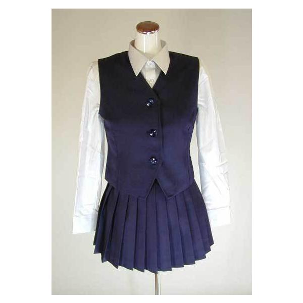 学校制服 紺ベスト スカート 制服 上下セット (学販 学生服