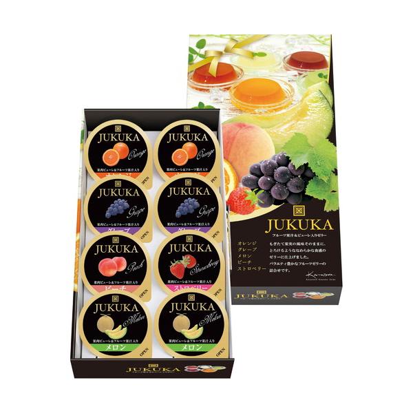 熟果ゼリー（オレンジ×2・グレープ×2・メロン×2・ピーチ・ストロベリー）各52g  【乳成分】■箱225×160×60mm【用途】引出物 結婚祝 出産祝 仏事 快気 新築 記念 贈答 お返し お祝い 香典返し 法事 法要 引越し 新築祝い...