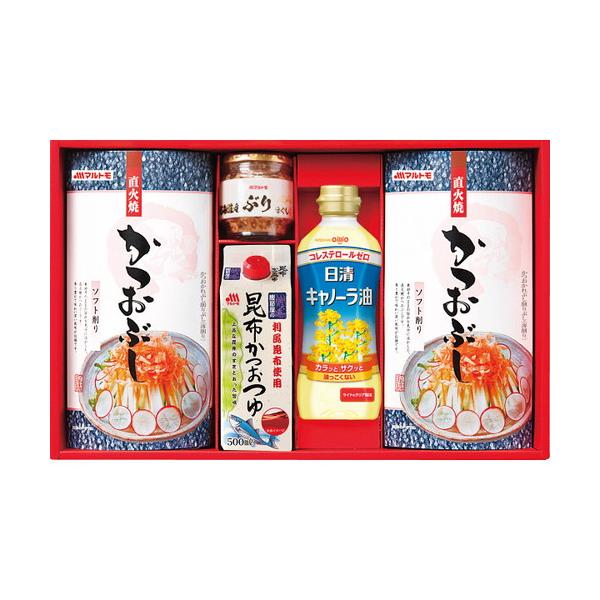 バラエティに詰め合わせした調味料ギフトセットです。■直火焼ソフトパック(2.5g×7)×2、日清キャノーラ油350g・昆布かつおつゆ500ml・北海道産ぶりほぐし50g×各1■箱サイズ:43×27.7×8.3【用途】引出物 結婚祝 出産祝 ...