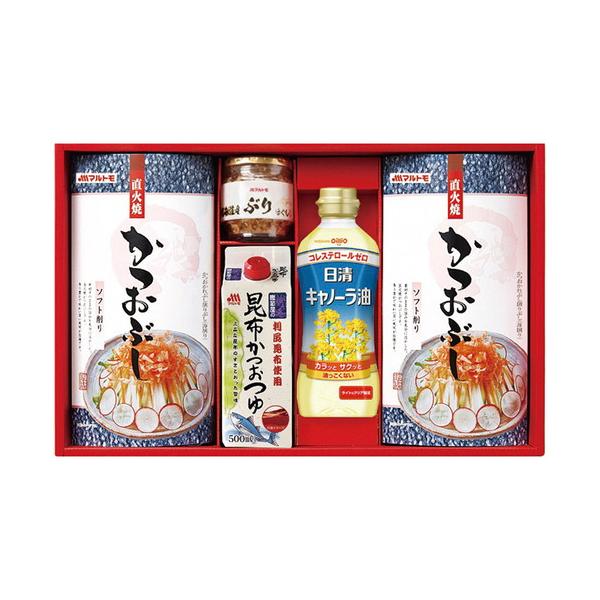 こだわりのかつお節削りパックと便利な調味料の詰め合わせです。■直火焼ソフトパック(2.5g×7袋)2箱・昆布かつおつゆ500ml・日清キャノーラ油350g各1本・北海道産ぶりほぐし50g×1瓶■箱サイズ:43×27.7×8.3cm【用途】引...