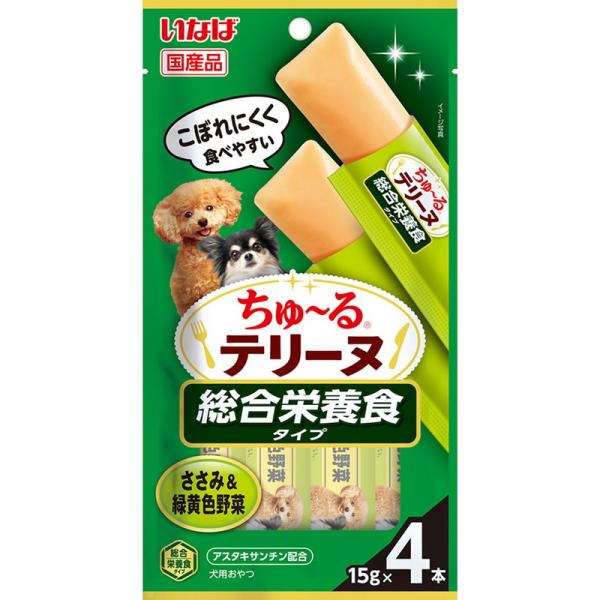 いなばペットフード いなば ちゅ〜るテリーヌ 総合栄養食タイプささみ＆緑黄色野菜 15g×4本