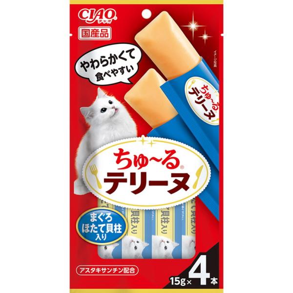 いなばペットフード CIAO ちゅ〜るテリーヌ まぐろ ほたて貝柱入り 15g×4本