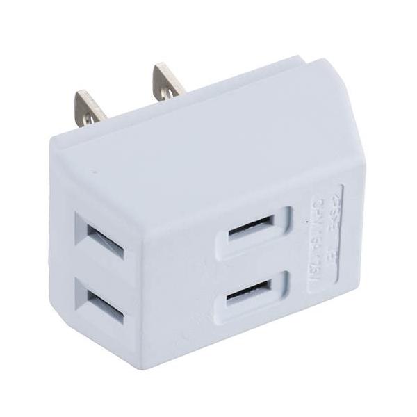 OHM オーム電機　トリプルタップ（３個口/ホワイト）　HS-TM3SA1-W