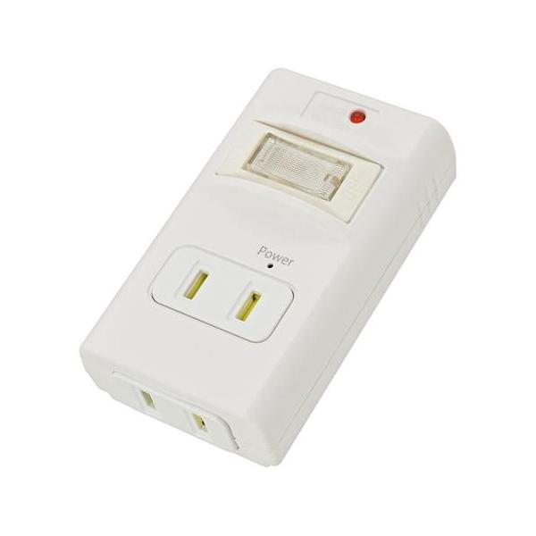 他サイト： OHM オーム電機　発煙ガードタップ（雷ガード/ホコリシャッター/2個口/ホワイト）　HS-A2PH-Wの商品画像