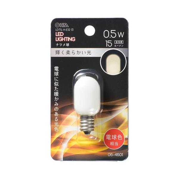 OHM オーム電機　ＬＥＤナツメ球（装飾用/0.5W/15lm/電球色相当/T20/E12） LDT1L-H-E12 13