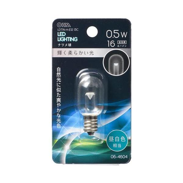OHM オーム電機　ＬＥＤナツメ球（装飾用/0.5W/16lm/昼白色相当/T20/E12/透明クリア） LDT1N-H-E12 13C