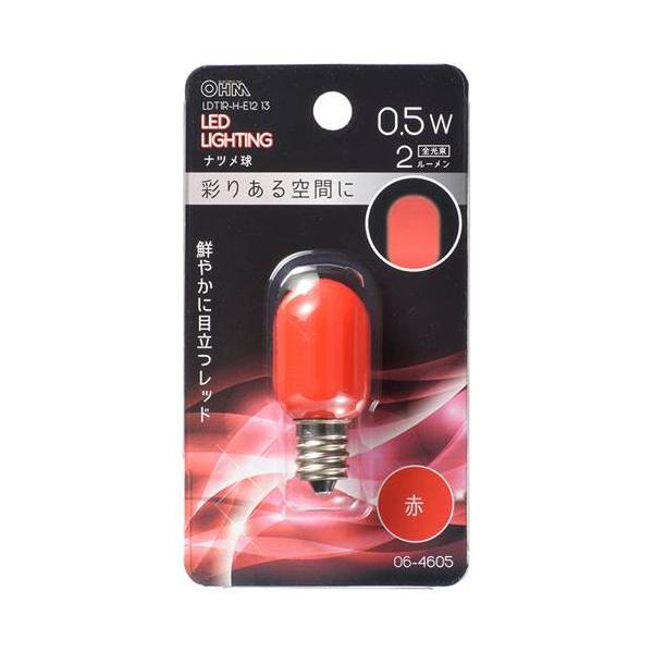 OHM オーム電機　ＬＥＤナツメ球（装飾用/0.5W/2lm/赤色/T20/E12/レッド） LDT1R-H-E12 13